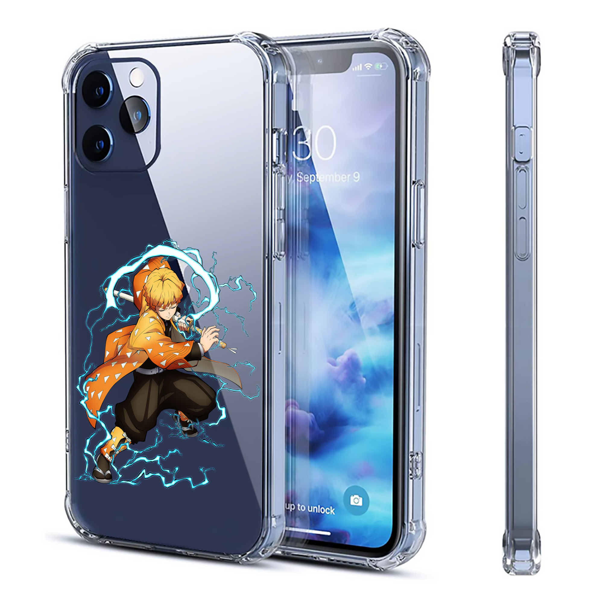 （画像用） 鬼滅の刃（きめつのやいば）我妻 善逸／あがつま ぜんいつ Agatsuma Zenitsu 【iPhone 12シリーズ対応】透明スマホケース（クリアソフトケース）